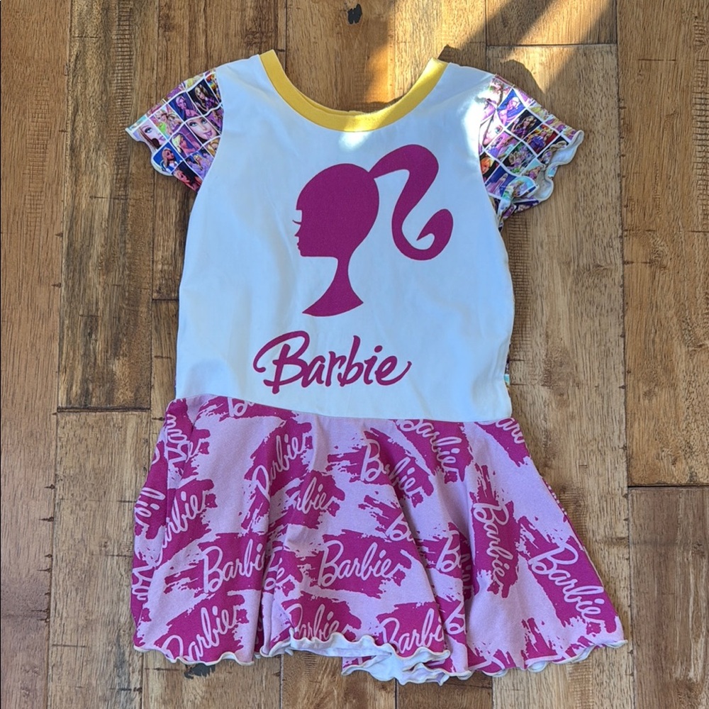 Barbie Graphic Dress with Pink and White Design